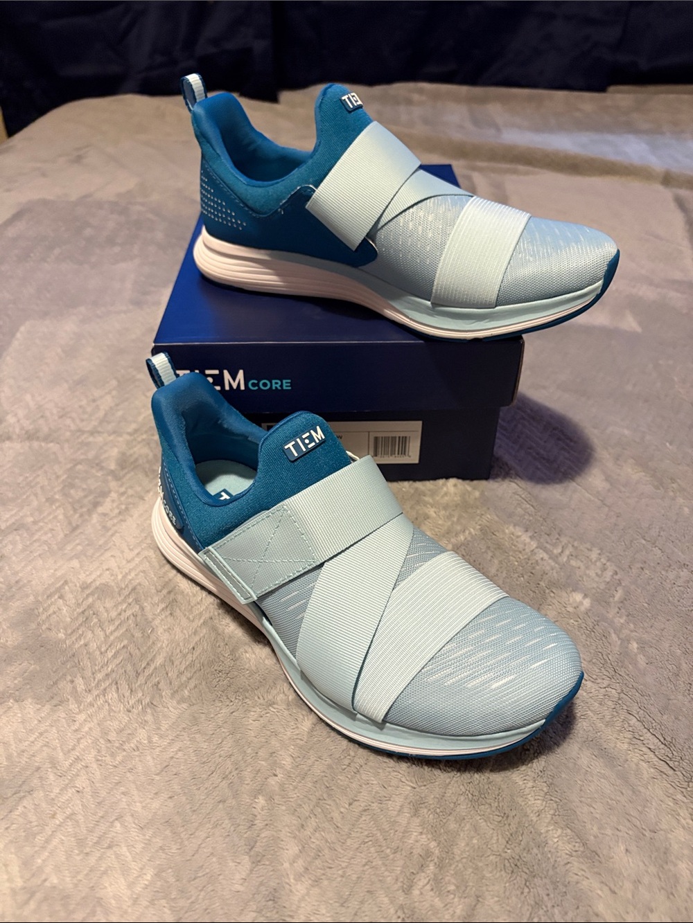 TIEM Light Blue Slip-On Athletic Sneakers